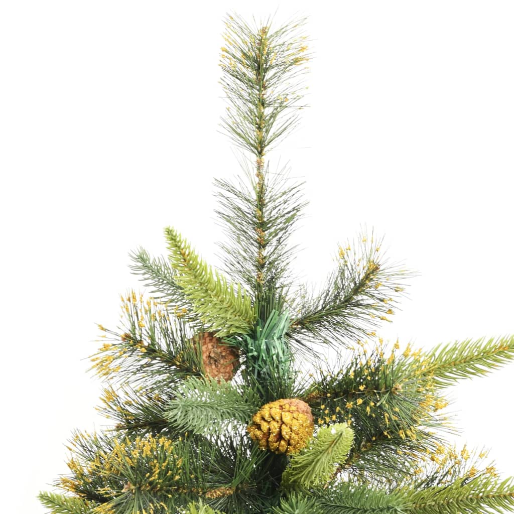 vidaXL Künstlicher Weihnachtsbaum Klappbar mit Zapfen 210 cm