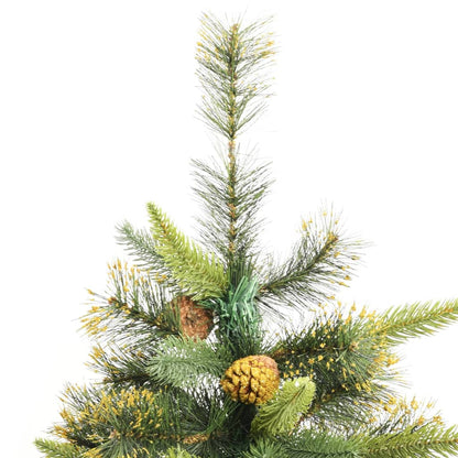 vidaXL Künstlicher Weihnachtsbaum Klappbar mit Zapfen 210 cm