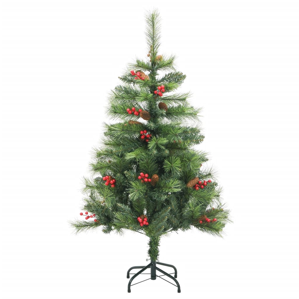 vidaXL Künstlicher Weihnachtsbaum Klappbar mit Zapfen & Beeren 150 cm
