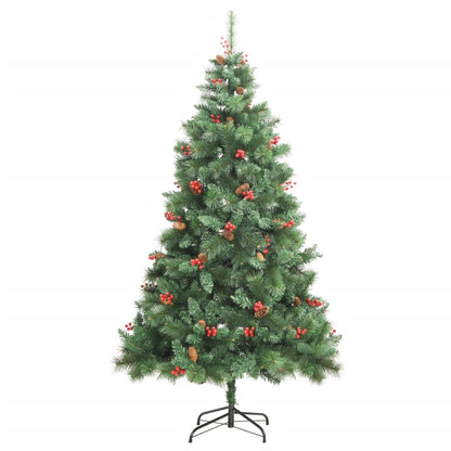 vidaXL Künstlicher Weihnachtsbaum Klappbar mit Zapfen & Beeren 180 cm
