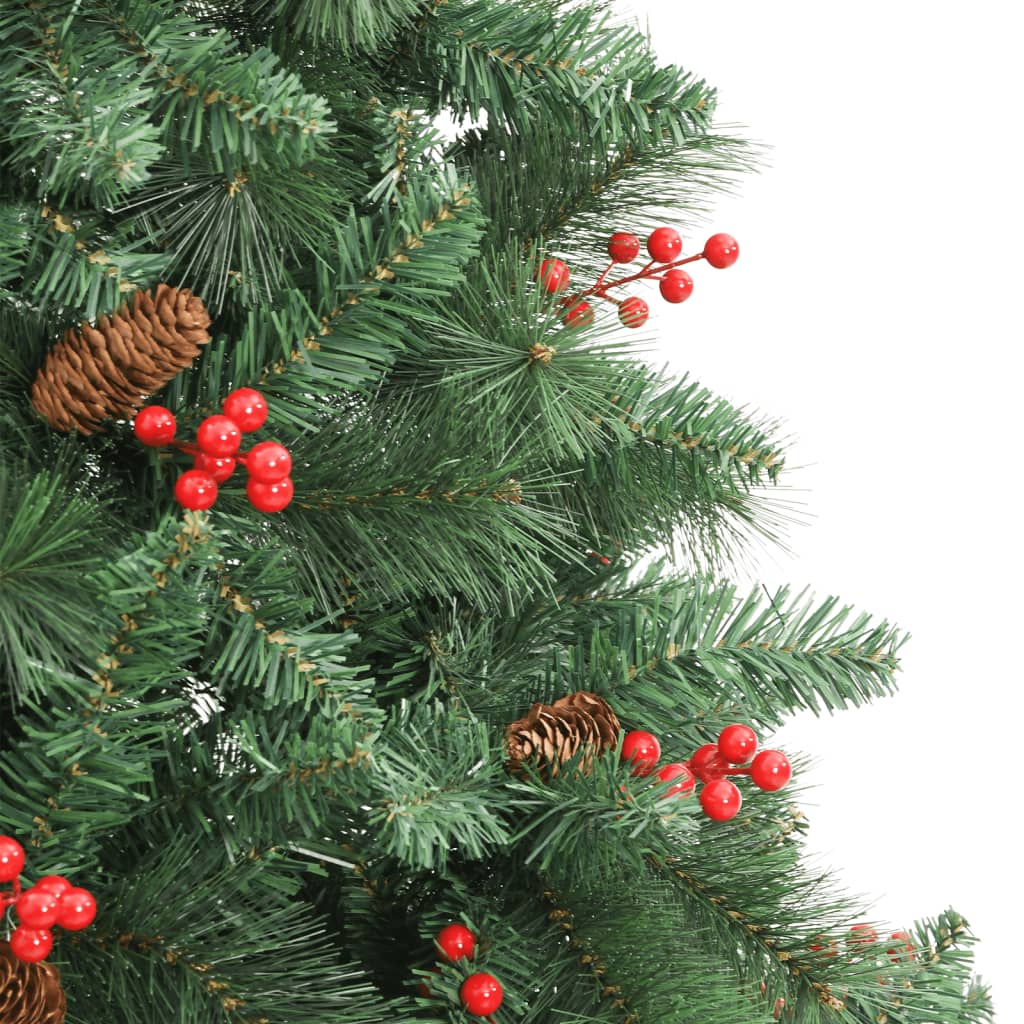 vidaXL Künstlicher Weihnachtsbaum Klappbar mit Zapfen & Beeren 180 cm