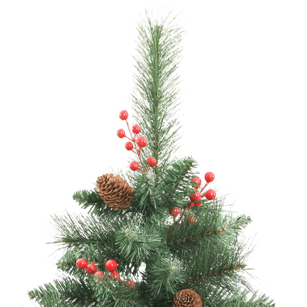 vidaXL Künstlicher Weihnachtsbaum Klappbar mit Zapfen & Beeren 210 cm
