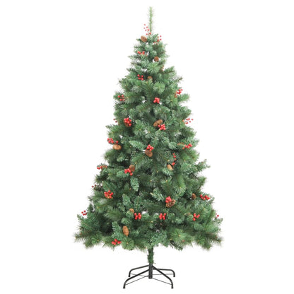 vidaXL Künstlicher Weihnachtsbaum Klappbar mit Zapfen & Beeren 240 cm