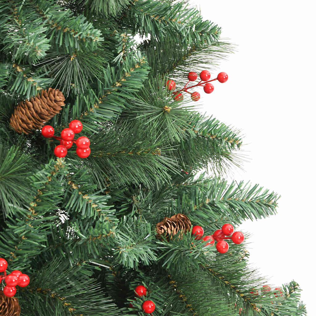 vidaXL Künstlicher Weihnachtsbaum Klappbar mit Zapfen & Beeren 240 cm