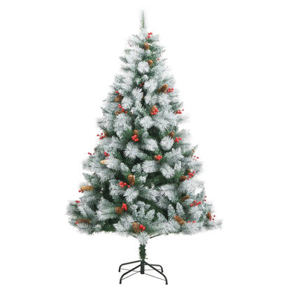 vidaXL Künstlicher Weihnachtsbaum Klappbar mit Zapfen & Beeren 180 cm