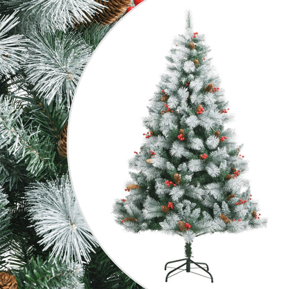 vidaXL Künstlicher Weihnachtsbaum Klappbar mit Zapfen & Beeren 210 cm