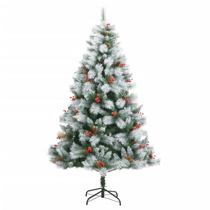 vidaXL Künstlicher Weihnachtsbaum Klappbar mit Zapfen & Beeren 210 cm