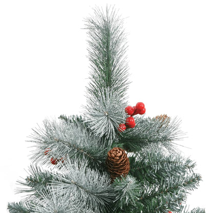 vidaXL Künstlicher Weihnachtsbaum Klappbar mit Zapfen & Beeren 210 cm