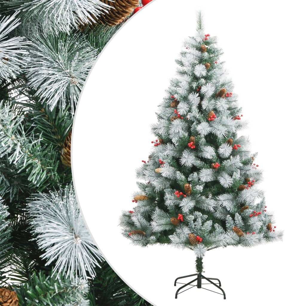 vidaXL Künstlicher Weihnachtsbaum Klappbar mit Zapfen & Beeren 240 cm