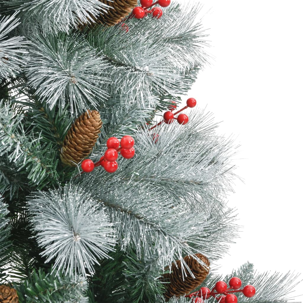vidaXL Künstlicher Weihnachtsbaum Klappbar mit Zapfen & Beeren 240 cm