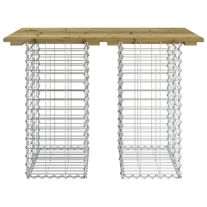 vidaXL Gartentisch aus Gabionen 100x70x72 cm Kiefernholz Imprägniert