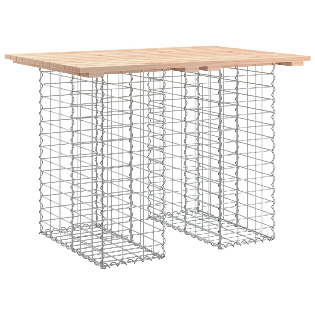 vidaXL Table de jardin gabion 100x70x72 cm Bois de pin massif