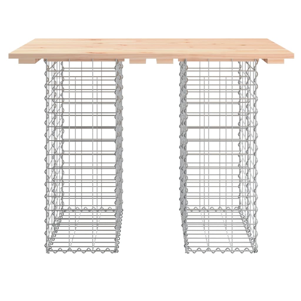 vidaXL Table de jardin gabion 100x70x72 cm Bois de pin massif