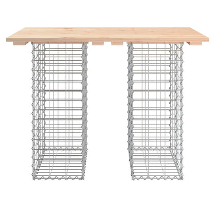 vidaXL Table de jardin gabion 100x70x72 cm Bois de pin massif