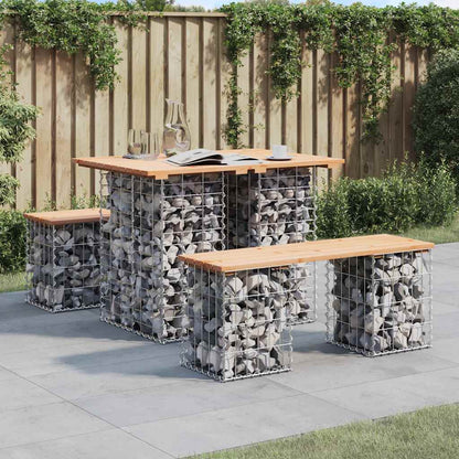 vidaXL Table de jardin gabion 100x70x72 cm Bois de pin massif