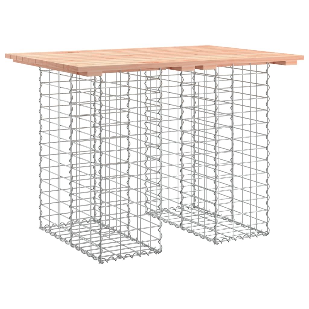 vidaXL Table de jardin en gabions 100x70x72 cm, bois de douglas massif