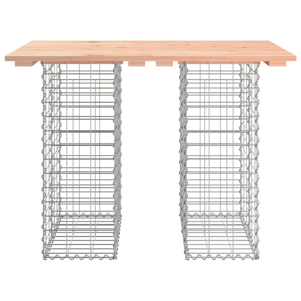 vidaXL Table de jardin en gabions 100x70x72 cm, bois de douglas massif