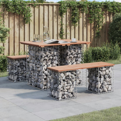vidaXL Table de jardin en gabions 100x70x72 cm, bois de douglas massif