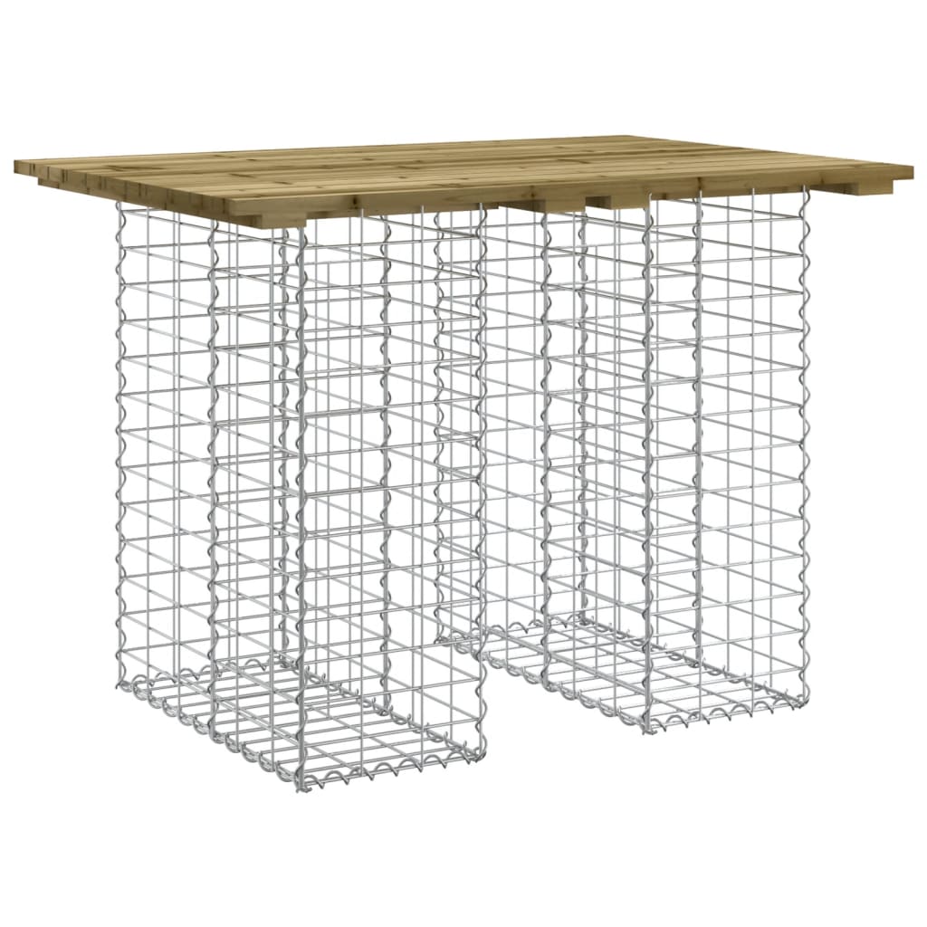vidaXL Gartentisch aus Gabionen 100x70x72 cm Kiefernholz Imprägniert