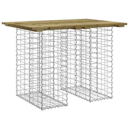 vidaXL Gartentisch aus Gabionen 100x70x72 cm Kiefernholz Imprägniert