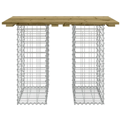 vidaXL Gartentisch aus Gabionen 100x70x72 cm Kiefernholz Imprägniert