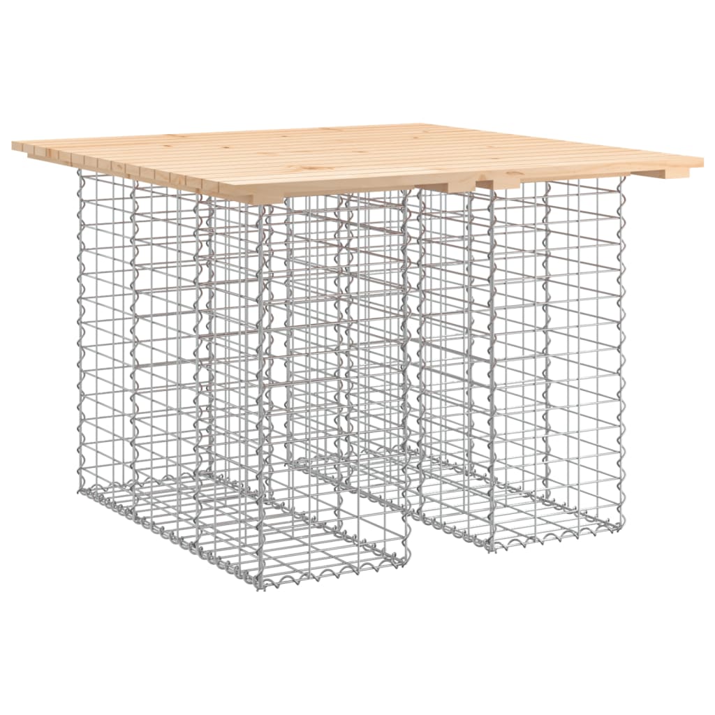 vidaXL Table de jardin en gabions 100x102x72 cm Bois de pin massif