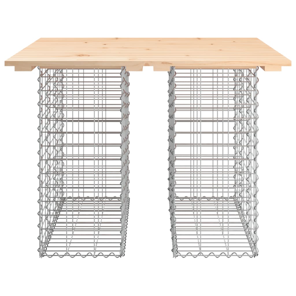 vidaXL Table de jardin en gabions 100x102x72 cm Bois de pin massif