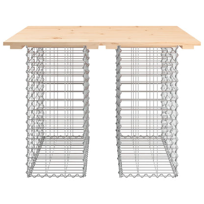 vidaXL Table de jardin en gabions 100x102x72 cm Bois de pin massif