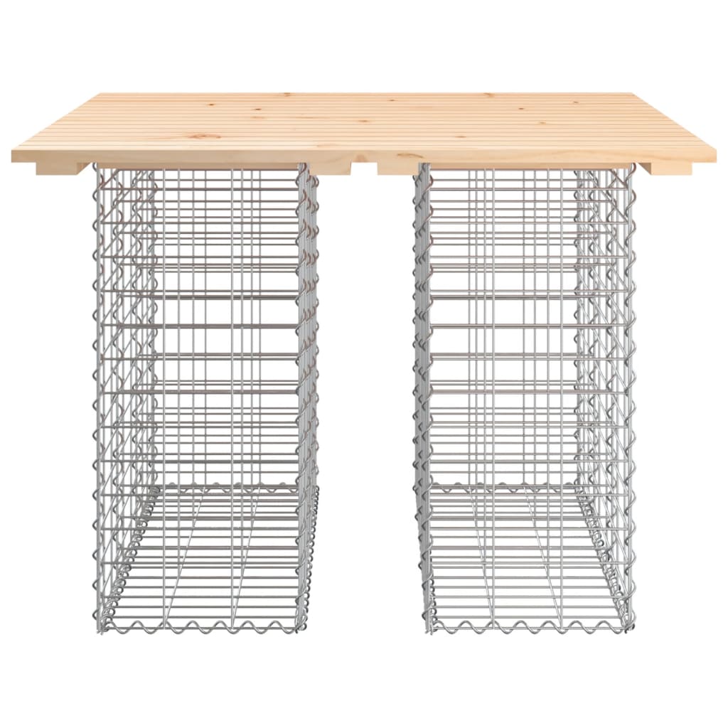 vidaXL Table de jardin en gabions 100x102x72 cm Bois de pin massif
