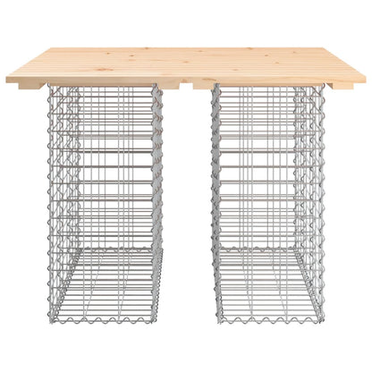 vidaXL Table de jardin en gabions 100x102x72 cm Bois de pin massif