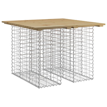 vidaXL Gartentisch aus Gabionen 100x102x72 cm Kiefernholz Imprägniert