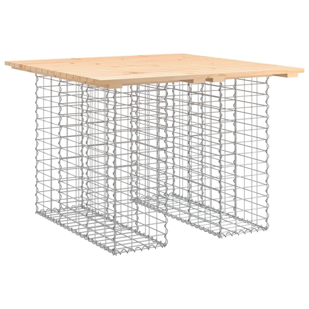 vidaXL Gartentisch aus Gabionen 100x102x72 cm Massivholz Kiefer
