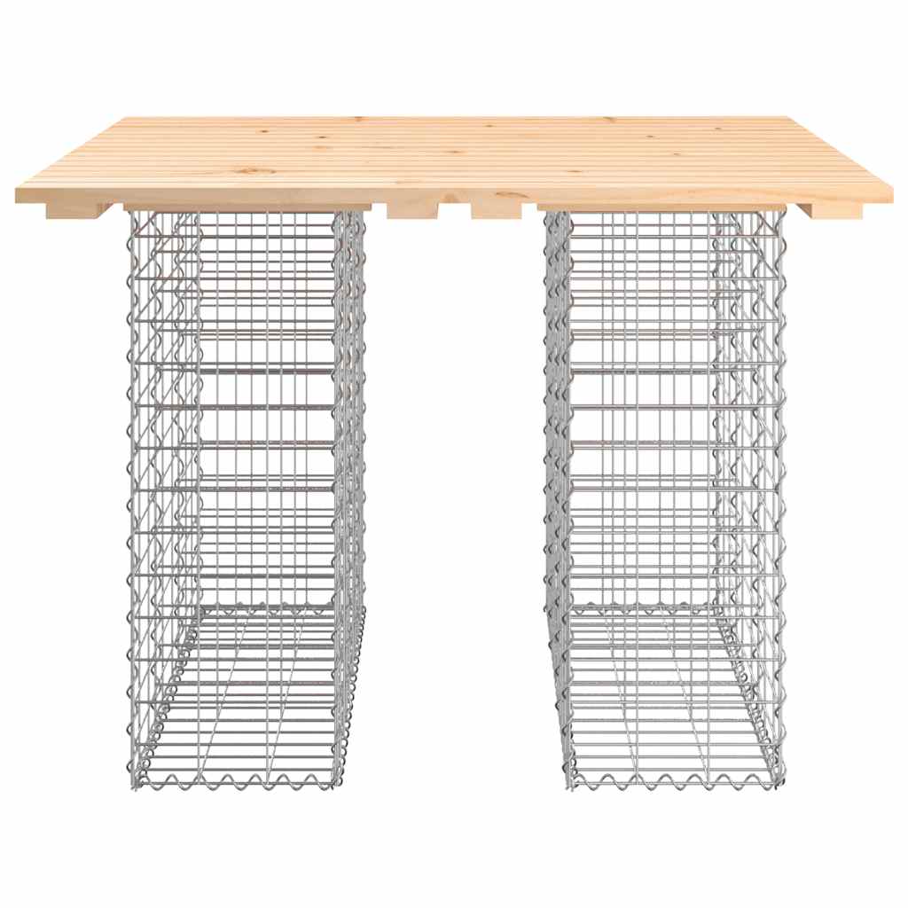 vidaXL Gartentisch aus Gabionen 100x102x72 cm Massivholz Kiefer