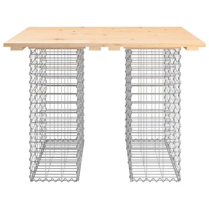 vidaXL Gartentisch aus Gabionen 100x102x72 cm Massivholz Kiefer