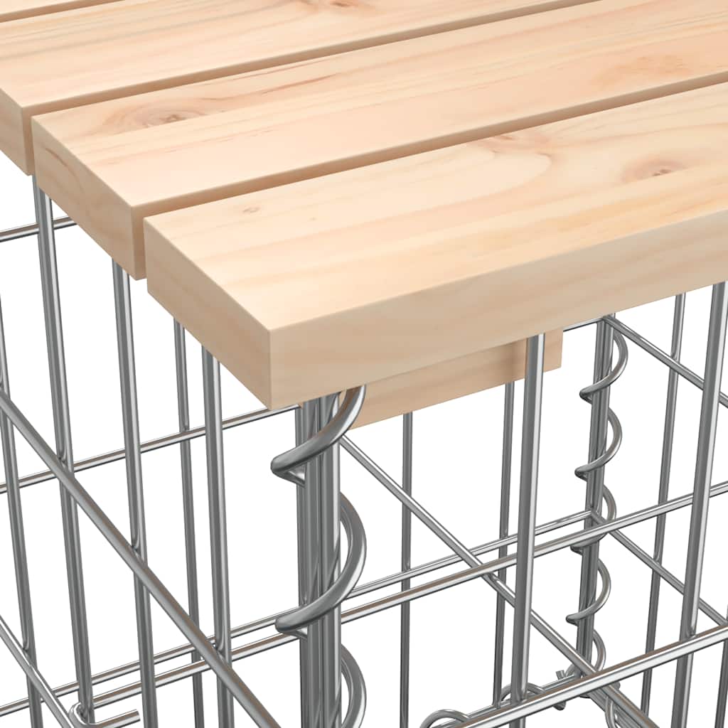 vidaXL Gartentisch aus Gabionen 100x102x72 cm Massivholz Kiefer