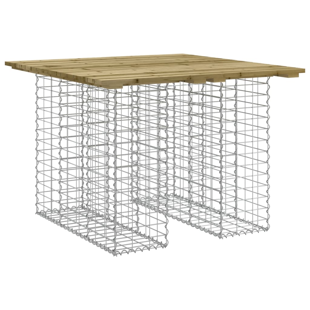 vidaXL Table de jardin en gabion 100x102x72 cm Pin imprégné
