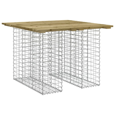 vidaXL Table de jardin en gabion 100x102x72 cm Pin imprégné
