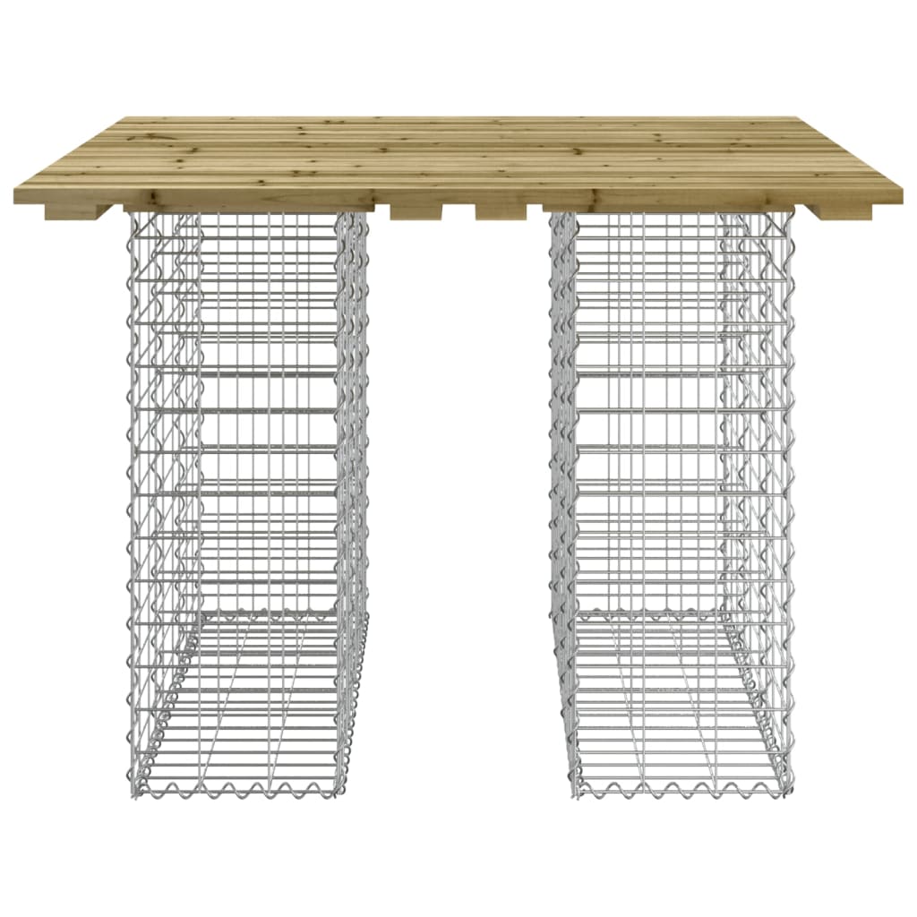 vidaXL Table de jardin en gabion 100x102x72 cm Pin imprégné
