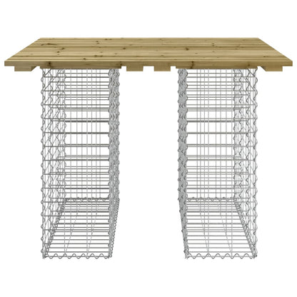 vidaXL Table de jardin en gabion 100x102x72 cm Pin imprégné