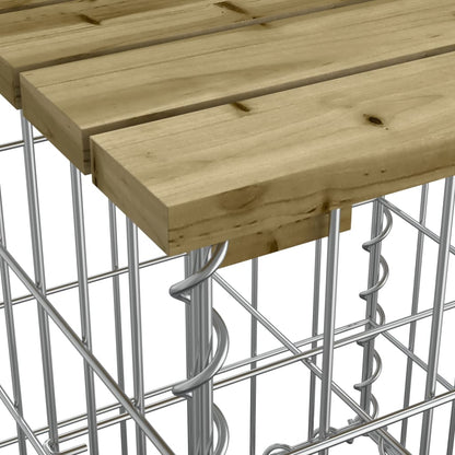 vidaXL Table de jardin en gabion 100x102x72 cm Pin imprégné