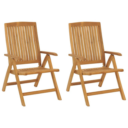 vidaXL Gartenstühle mit Kissen 2 Stk. Massivholz Teak