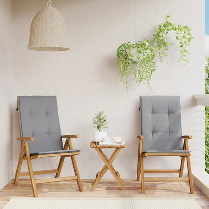 vidaXL Chaises de jardin avec coussins 2 pcs Bois de teck massif