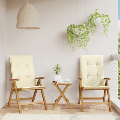 vidaXL Chaises de jardin avec coussins 2 pcs Bois de teck massif