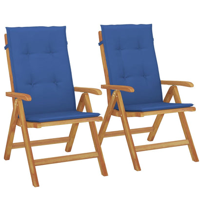 vidaXL Gartenstühle mit Kissen 2 Stk. Massivholz Teak