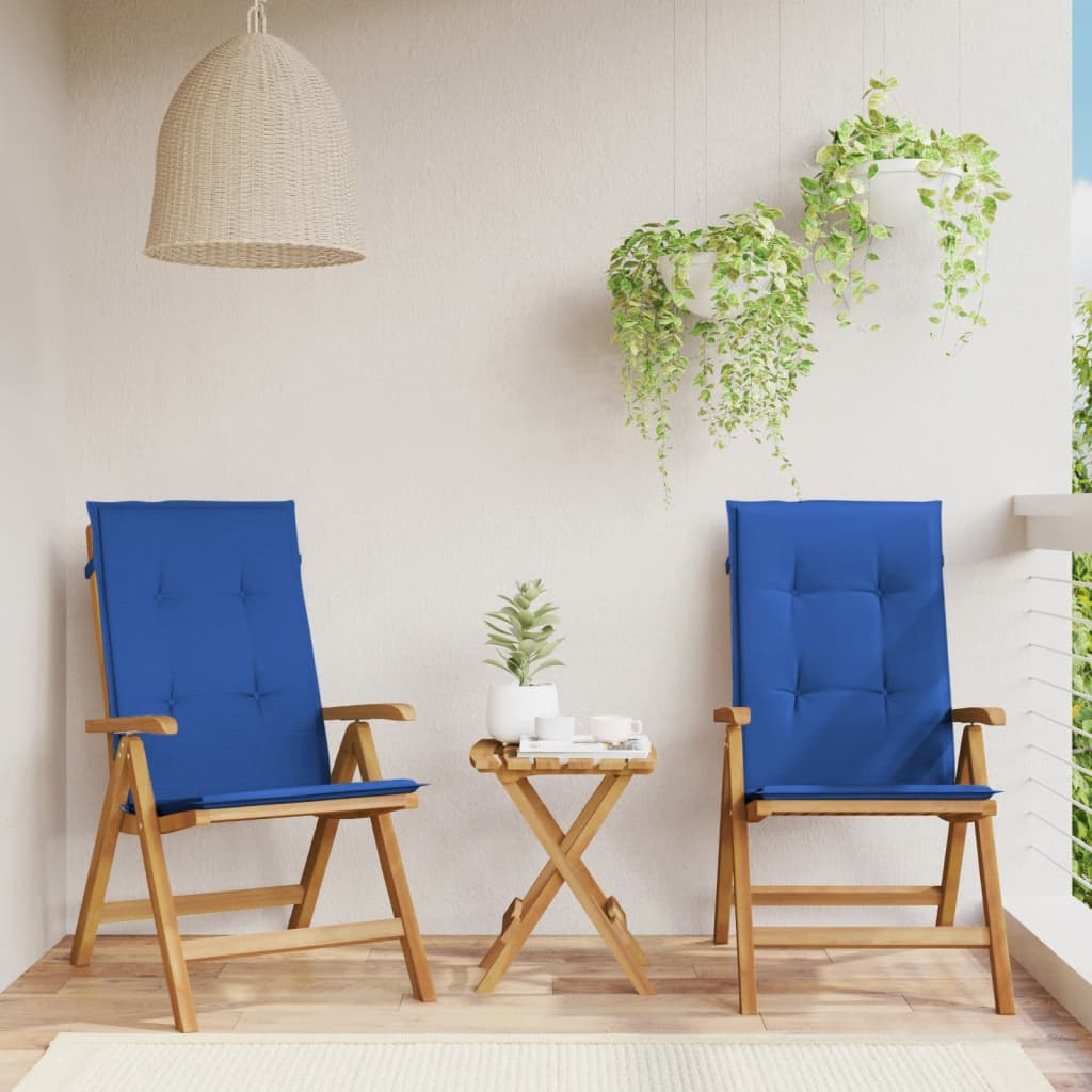 vidaXL Gartenstühle mit Kissen 2 Stk. Massivholz Teak