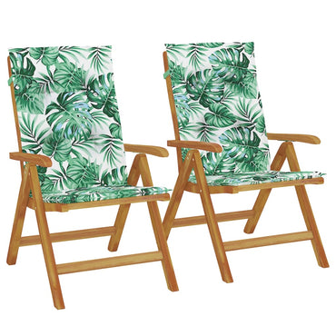 vidaXL Gartenstühle mit Kissen 2 Stk. Massivholz Teak