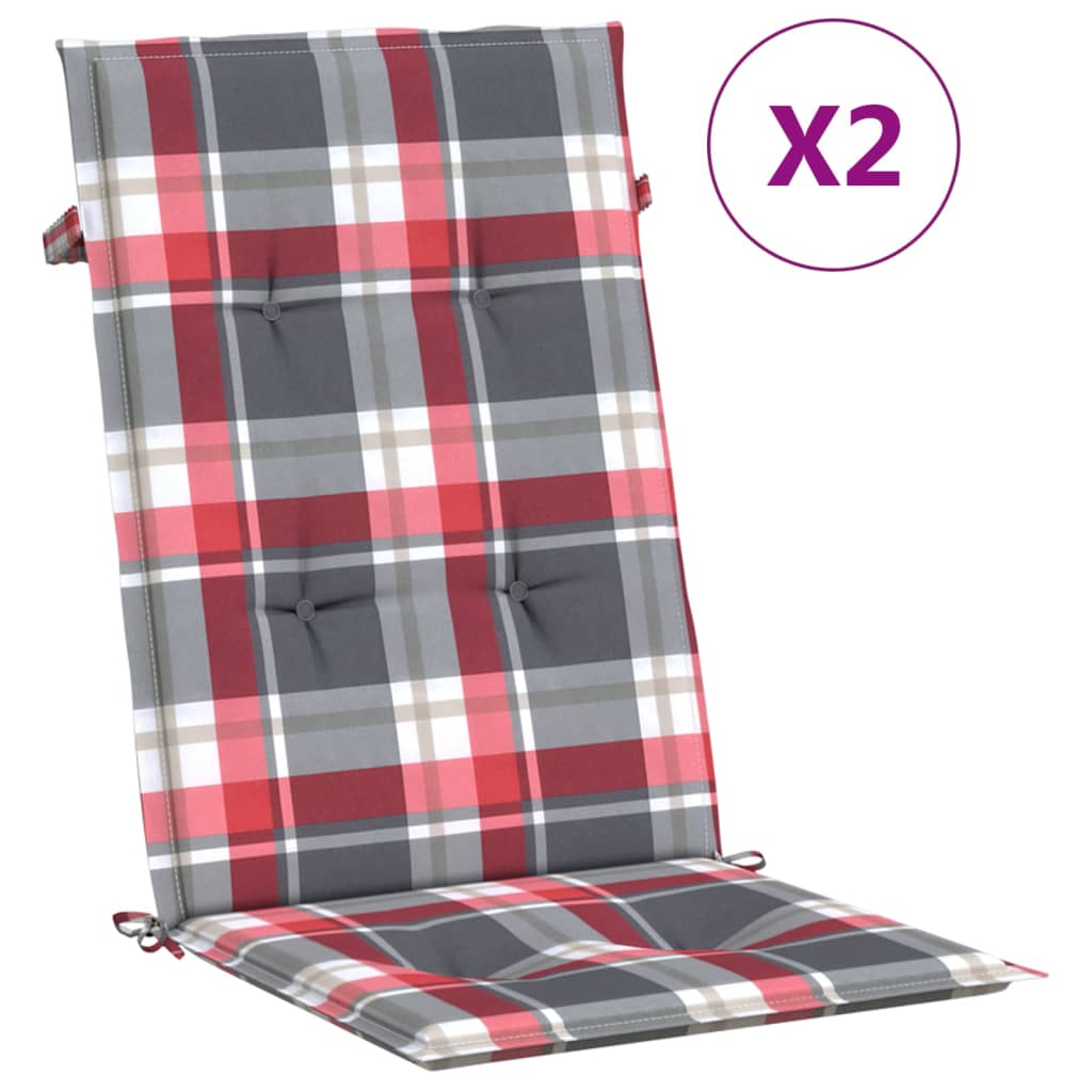 vidaXL Chaises de jardin avec coussins 2 pcs Bois de teck massif