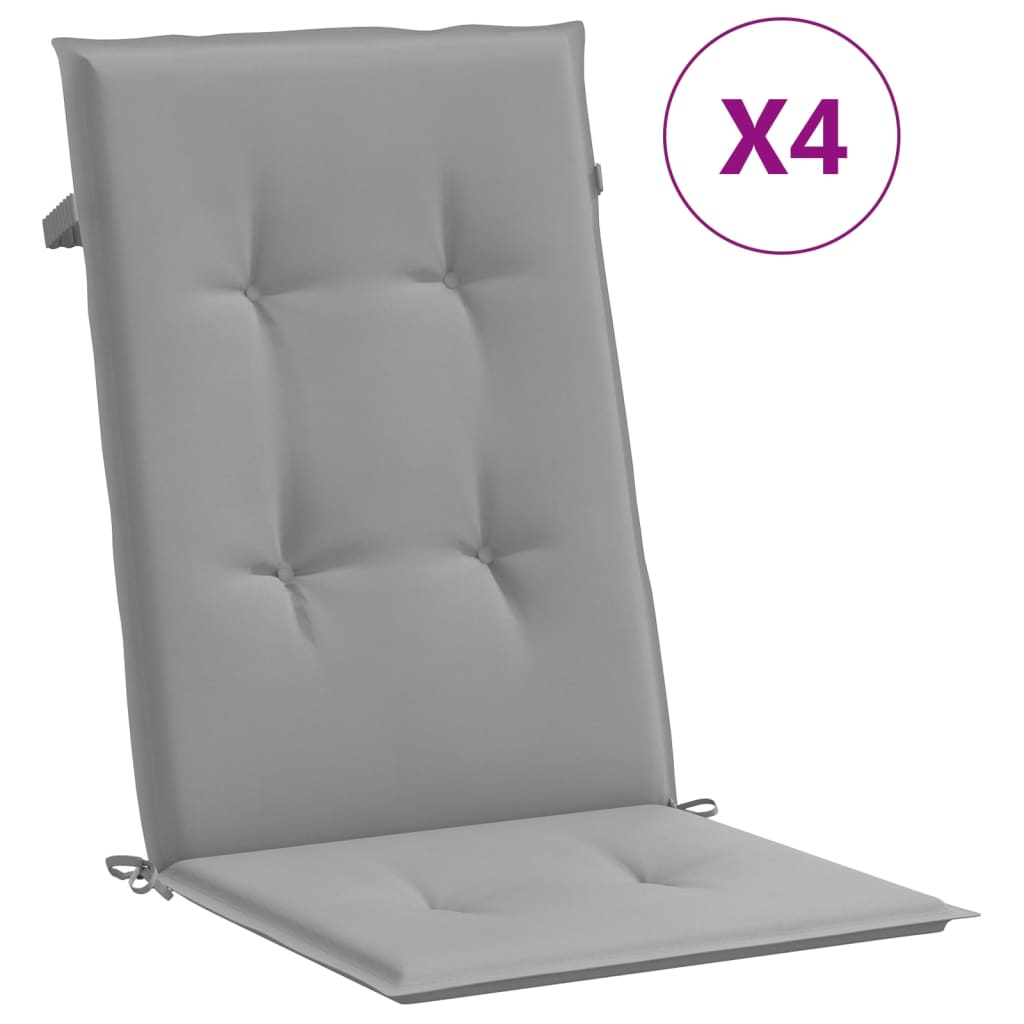 vidaXL Chaises de jardin avec coussins 4 pcs Bois de teck massif