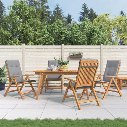 vidaXL Chaises de jardin avec coussins 4 pcs Bois de teck massif