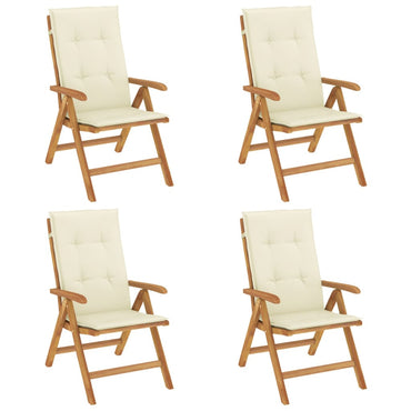vidaXL Gartenstühle mit Kissen 4 Stk. Massivholz Teak
